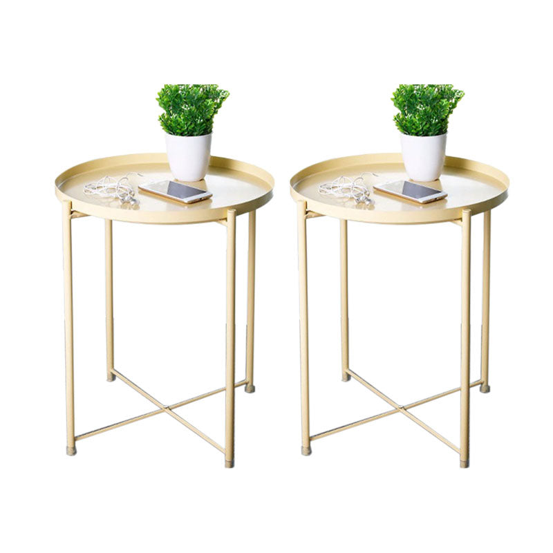Medieval Modern Style Round Metal Table 4 Legs Base Side Table