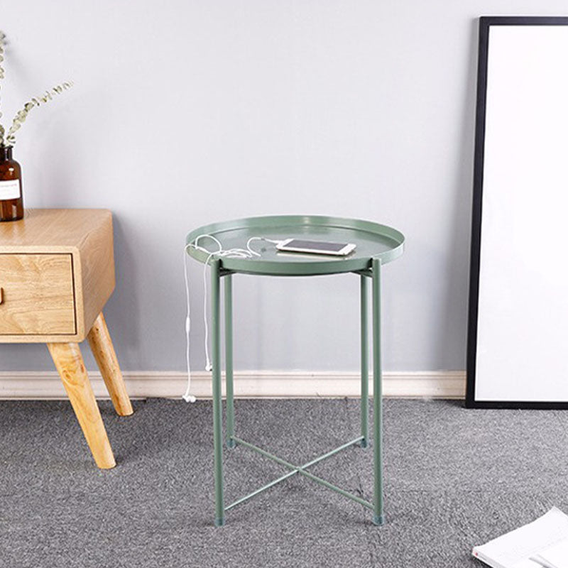 Medieval Modern Style Round Metal Table 4 Legs Base Side Table