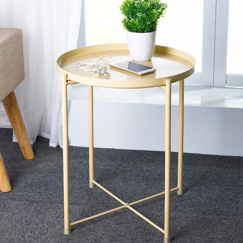 Medieval Modern Style Round Metal Table 4 Legs Base Side Table