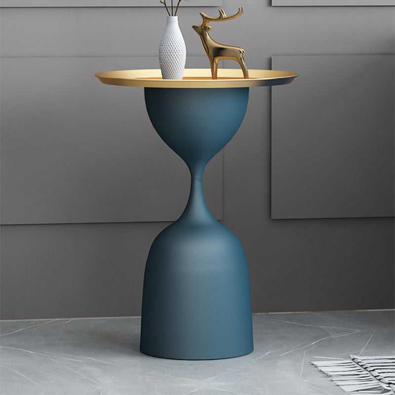 11.8" inch Wide Mid-Century Sofa Side Accent Table Metal Pedestal End Table