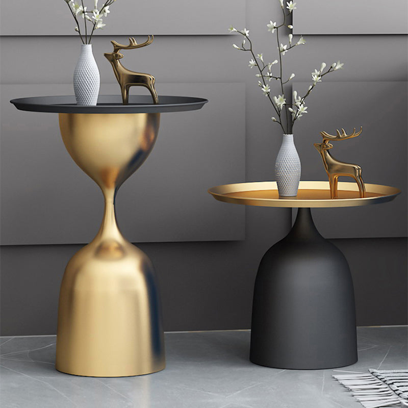 11.8" inch Wide Mid-Century Sofa Side Accent Table Metal Pedestal End Table