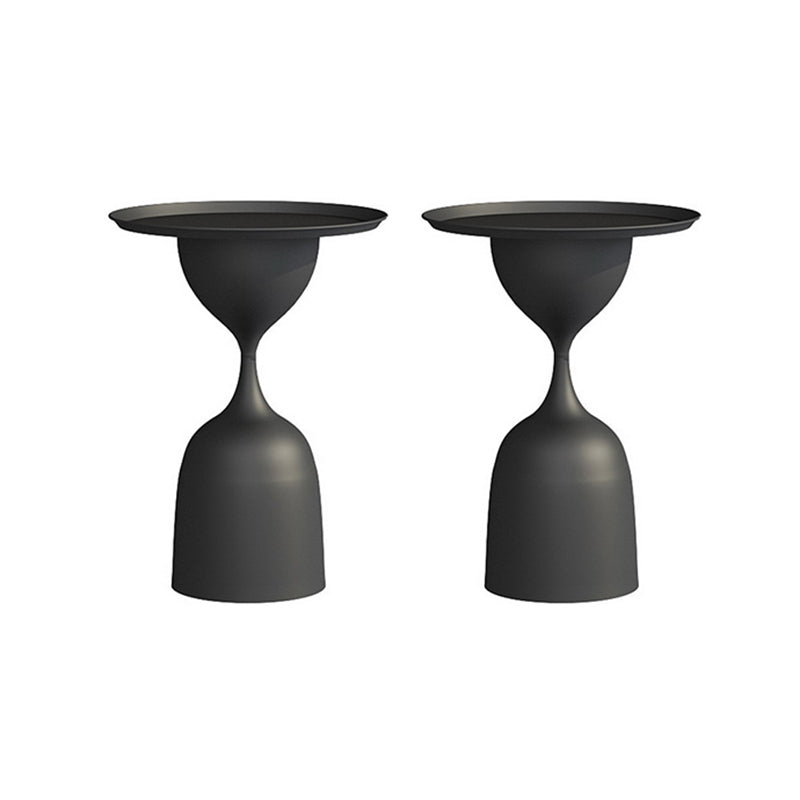 11.8" inch Wide Mid-Century Sofa Side Accent Table Metal Pedestal End Table