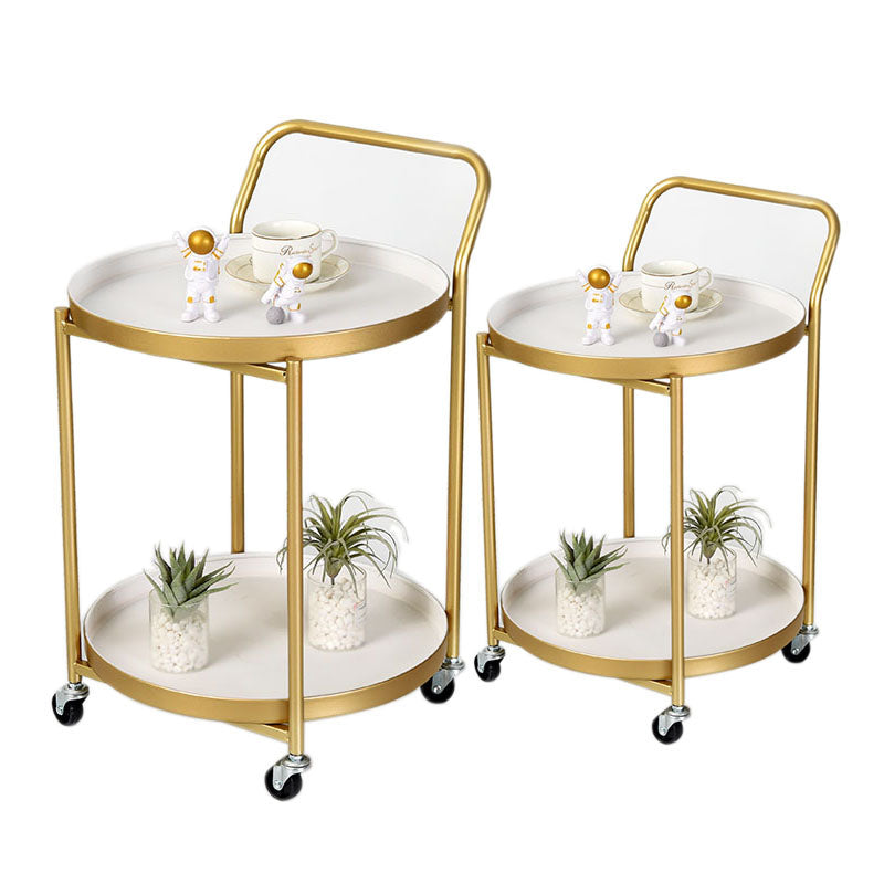 15.75 inch Wide Mid-Century Side Table Double Tier Round Side End Table