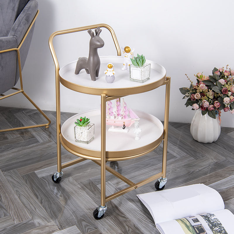 15.75 inch Wide Mid-Century Side Table Double Tier Round Side End Table