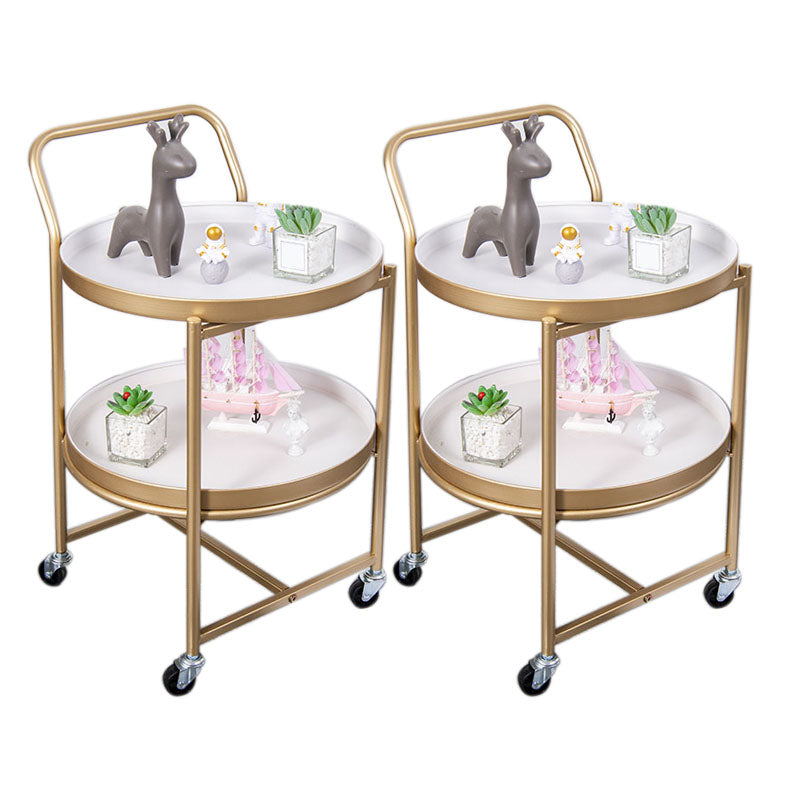 15.75 inch Wide Mid-Century Side Table Double Tier Round Side End Table