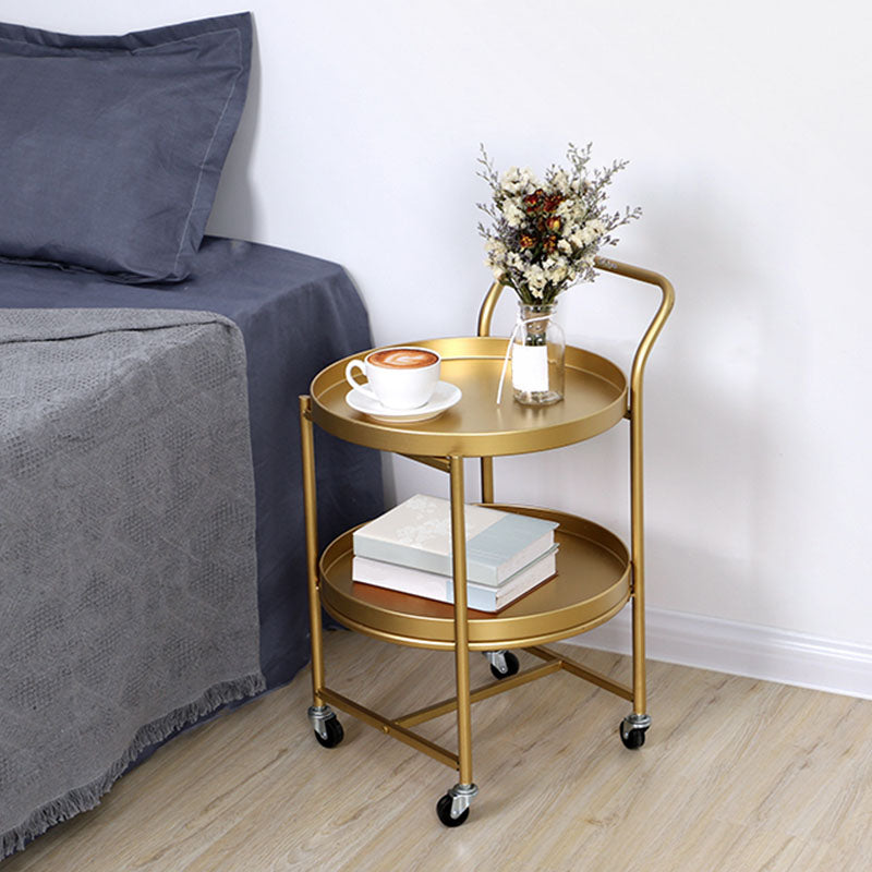 15.75 inch Wide Mid-Century Side Table Double Tier Round Side End Table