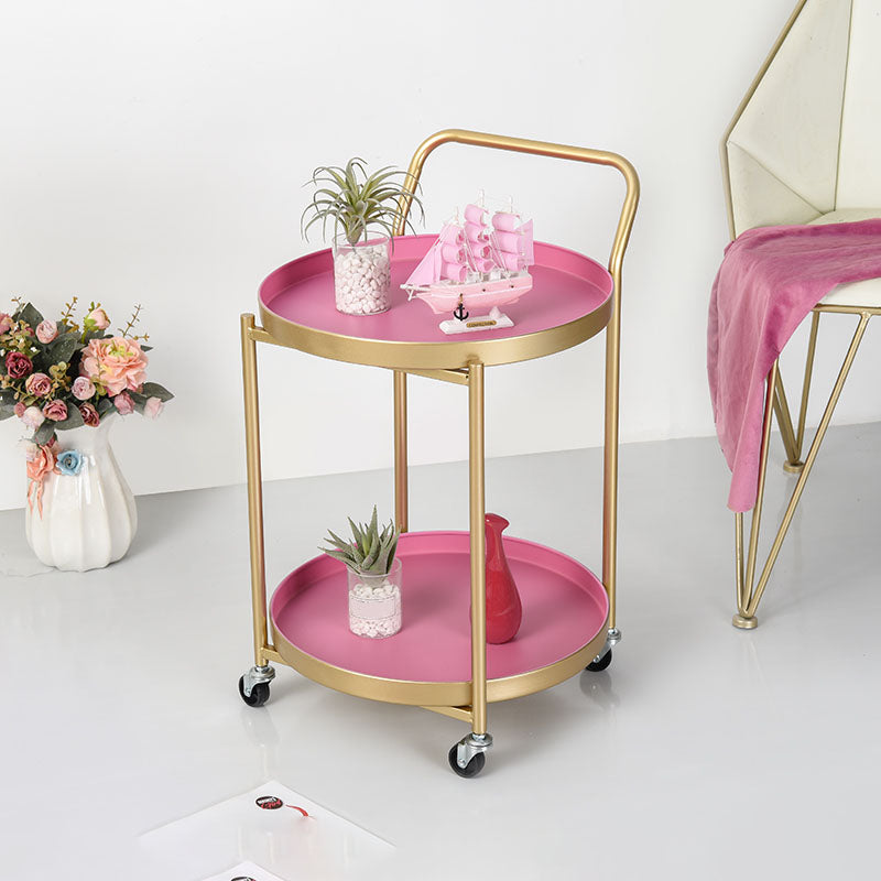 15.75 inch Wide Mid-Century Side Table Double Tier Round Side End Table