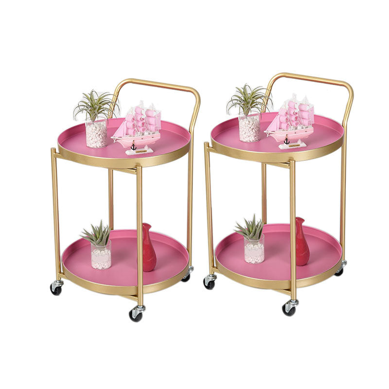 15.75 inch Wide Mid-Century Side Table Double Tier Round Side End Table