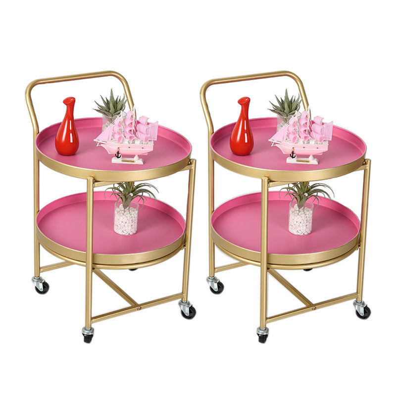 15.75 inch Wide Mid-Century Side Table Double Tier Round Side End Table