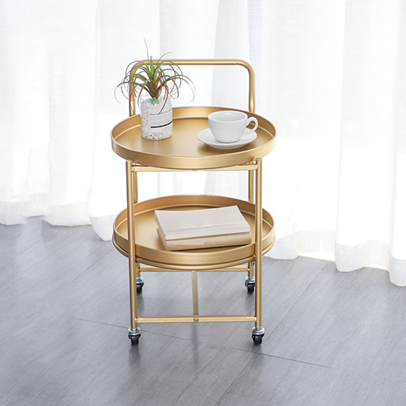 15.75 inch Wide Mid-Century Side Table Double Tier Round Side End Table