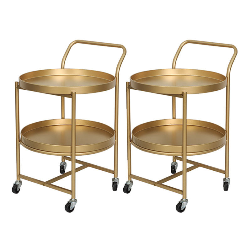15.75 inch Wide Mid-Century Side Table Double Tier Round Side End Table