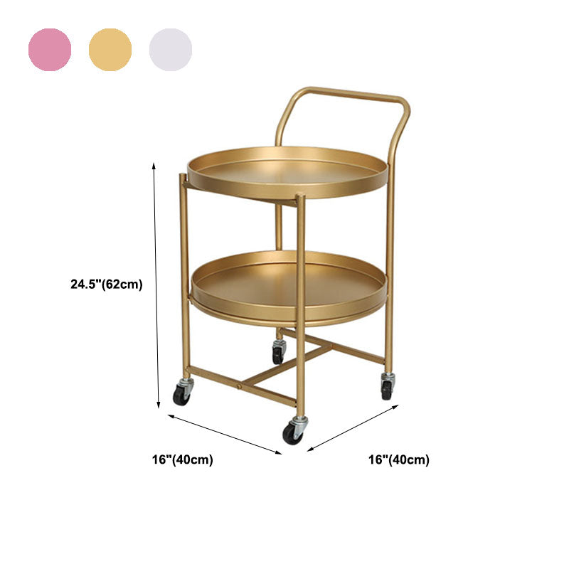 15.75 inch Wide Mid-Century Side Table Double Tier Round Side End Table