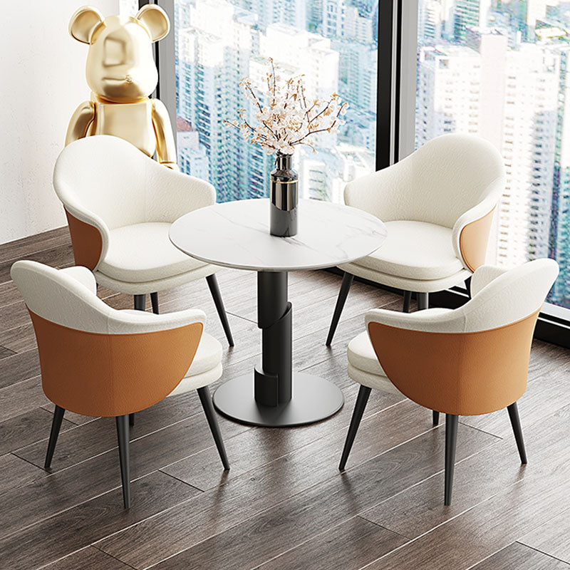 Nordic Style Metal Dining Chair Upholstered Arm Chair for Restaurant Use