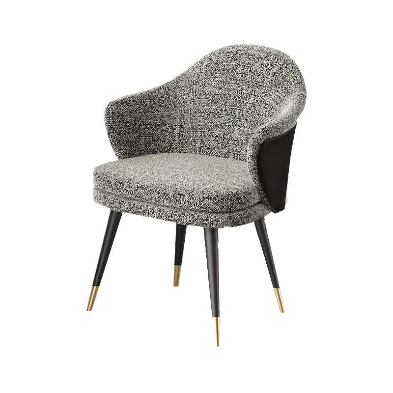 Nordic Style Metal Dining Room Chair Arm Upholstered Side Chair for Restaurant Use