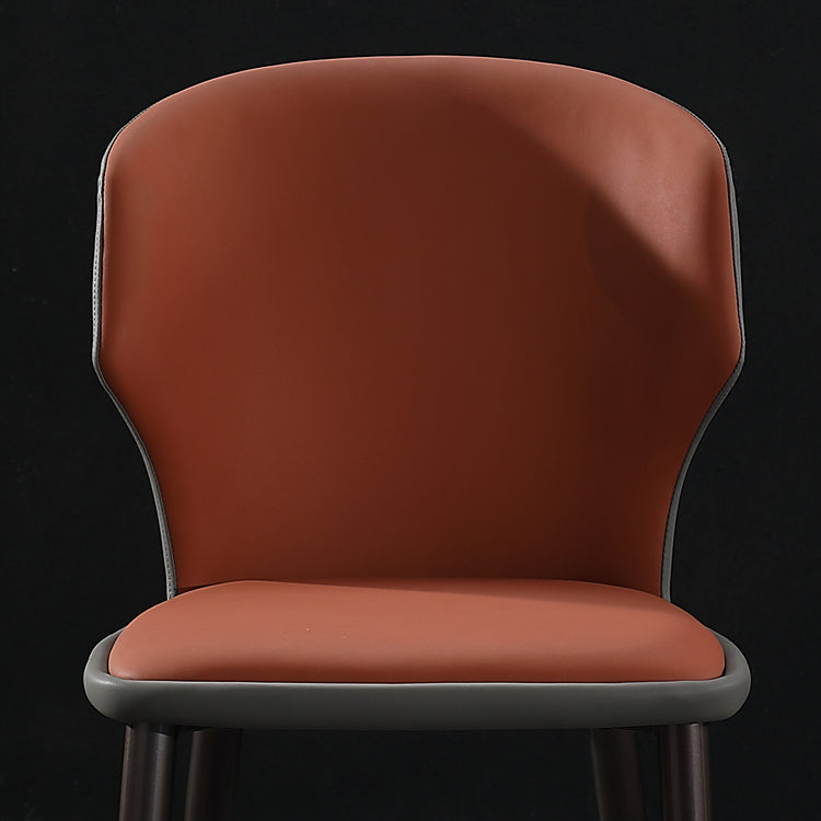 Modern Restaurant Leather Side Chair Matte Finish Wingback Dining Chair