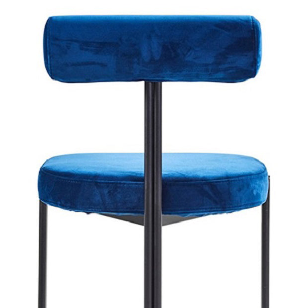 Designer Style Velvet Side Chair Open Back Dining Chair for Restaurant