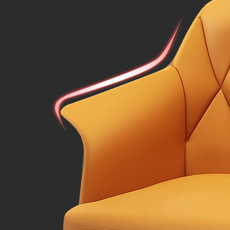 Metal Arm Chair Glam Faux Leather Dining Room Chairs for Restaurant Use