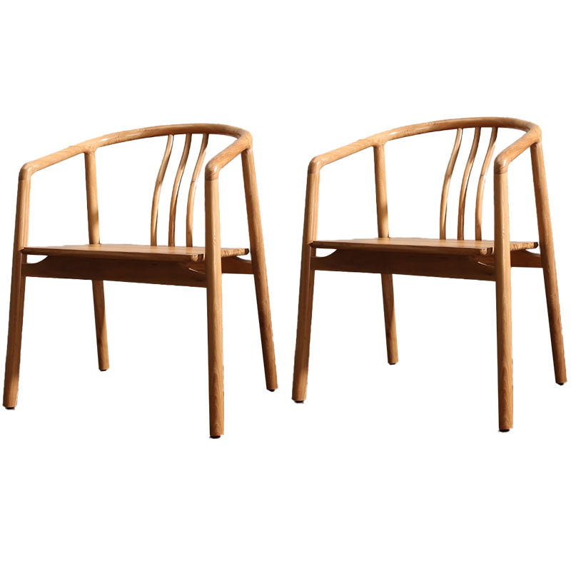 Traditional Style Dining Chairs Dining Arm Side Chairs with Wooden Legs