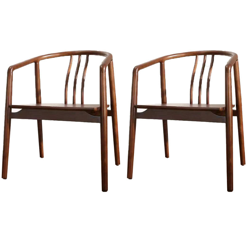 Traditional Style Dining Chairs Dining Arm Side Chairs with Wooden Legs