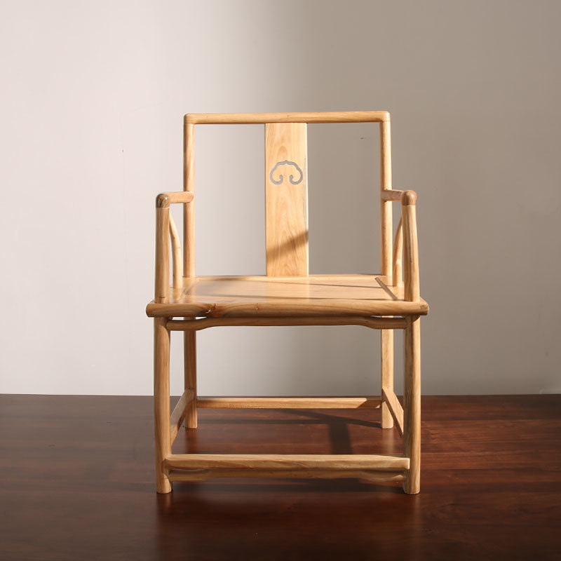 Traditional Style Dining Chairs Dining Arm Side Chair with Wooden Legs