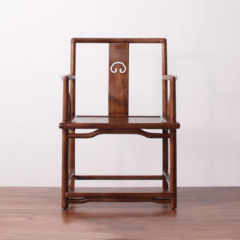 Traditional Style Dining Chairs Dining Arm Side Chair with Wooden Legs