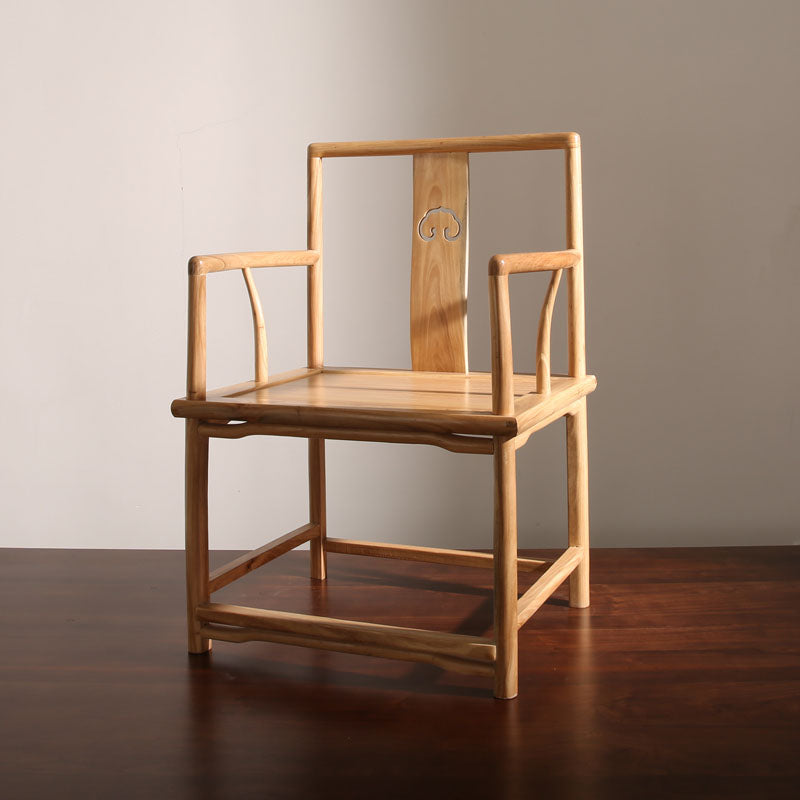 Traditional Style Dining Chairs Dining Arm Side Chair with Wooden Legs