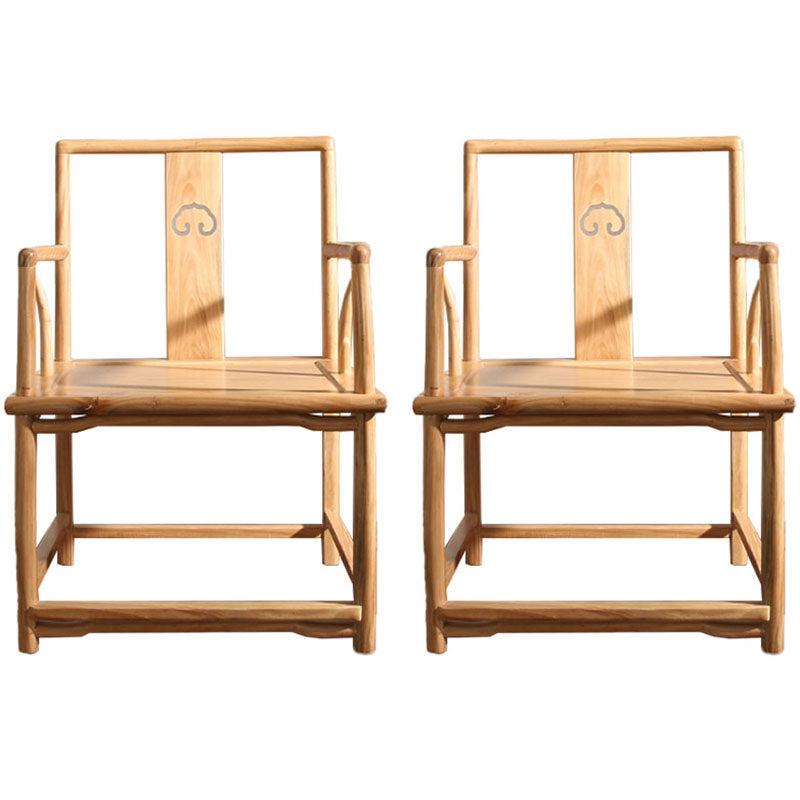 Traditional Style Dining Chairs Dining Arm Side Chair with Wooden Legs