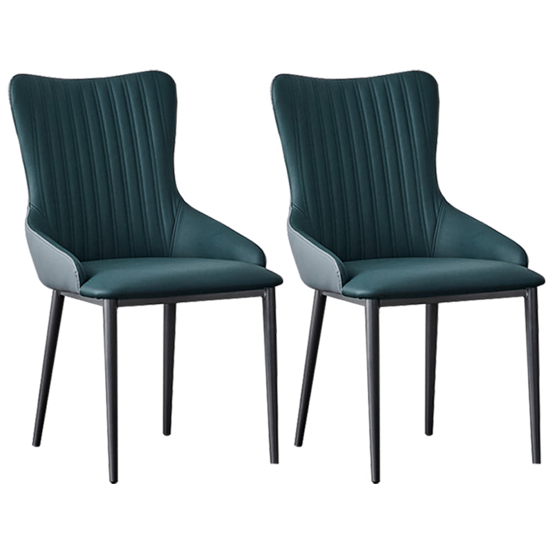 Modern Home Leather Arm Chair Matte Finish Solid Back Dining Chair