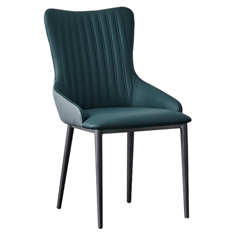 Modern Home Leather Arm Chair Matte Finish Solid Back Dining Chair