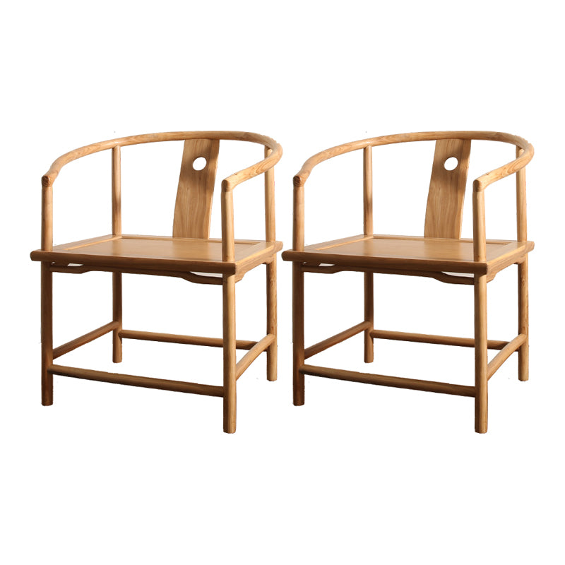 Traditional Style Dining Chair Dining Arm Side Chairs with Wooden Legs