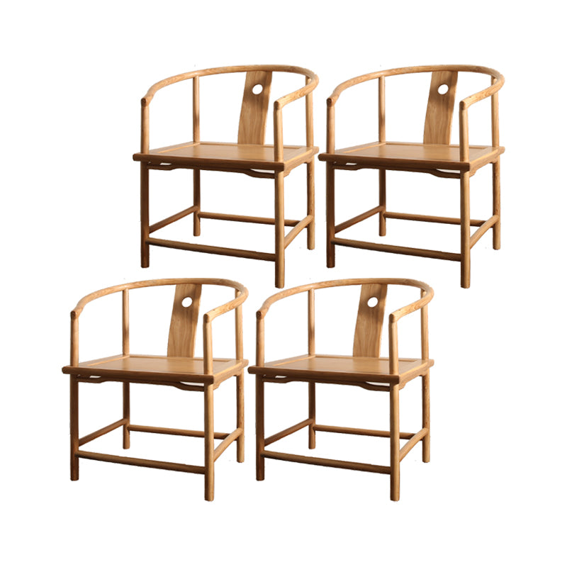 Traditional Style Dining Chair Dining Arm Side Chairs with Wooden Legs