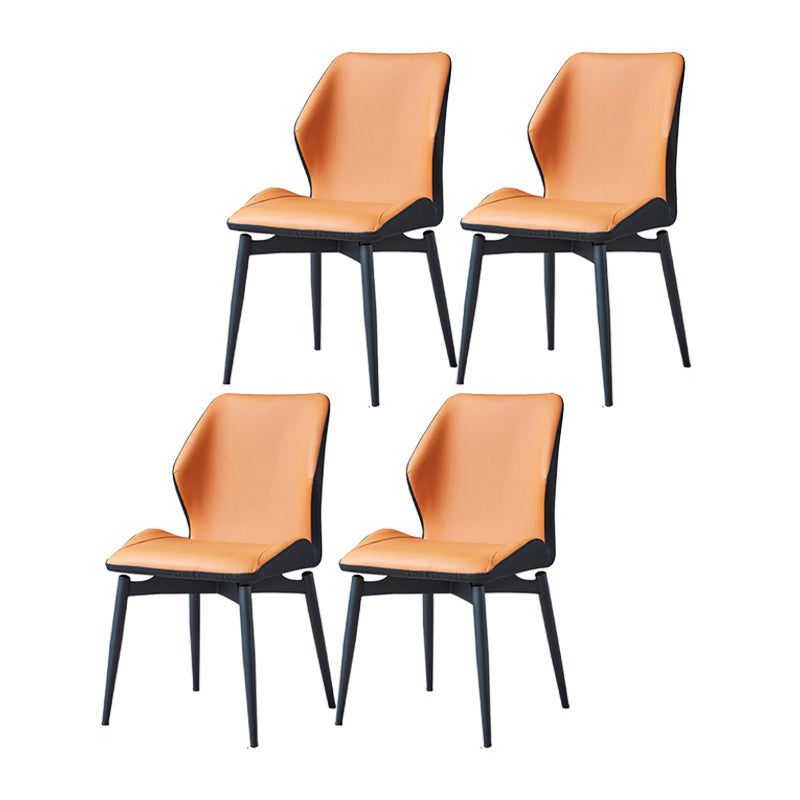 Modern Style Kitchen Metal Dining Chairs Wingback Dining Armless Side Chair