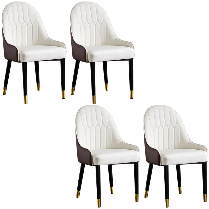 Scandinavian Upholstered Dining Side Chairs Solid Back Dining Side Chair