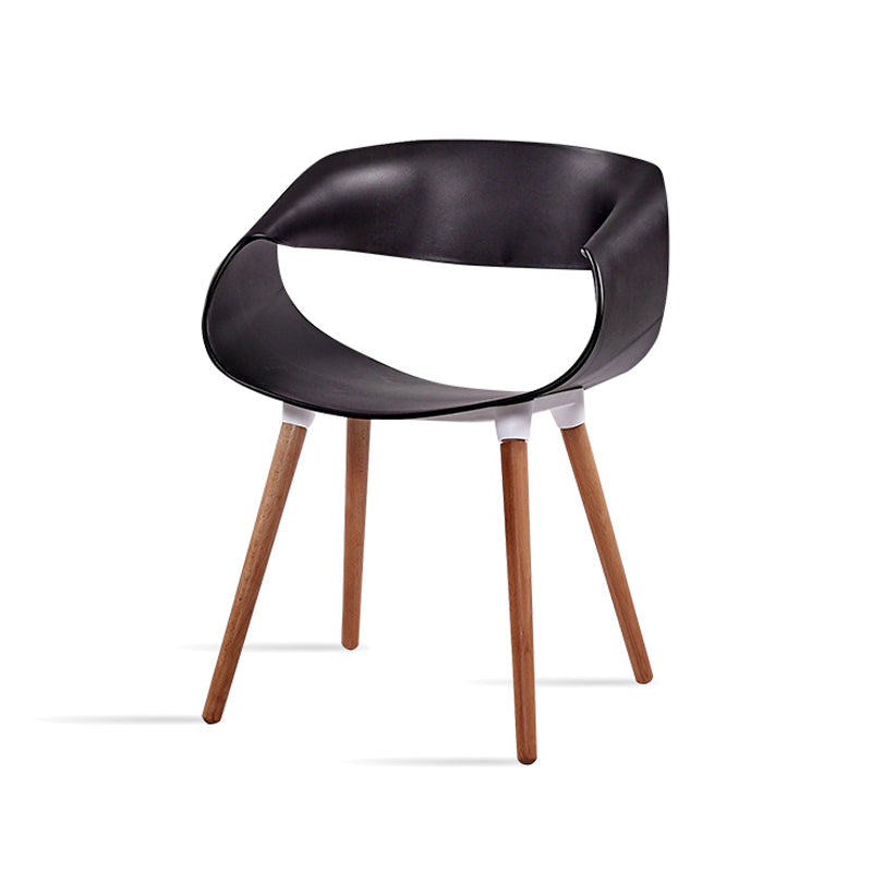 Contemporary Style Dining Chair Dining Arm Side Chair with Wooden Legs