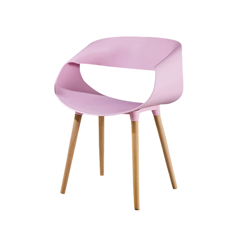 Contemporary Style Dining Chair Dining Arm Side Chair with Wooden Legs