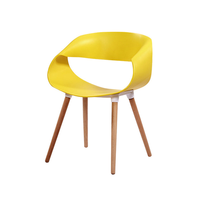 Contemporary Style Dining Chair Dining Arm Side Chair with Wooden Legs