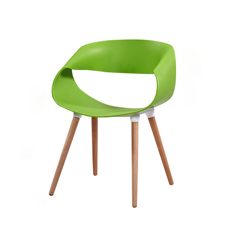 Contemporary Style Dining Chair Dining Arm Side Chair with Wooden Legs