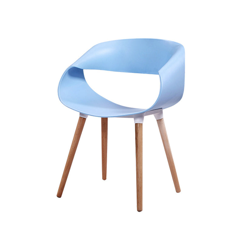 Contemporary Style Dining Chair Dining Arm Side Chair with Wooden Legs