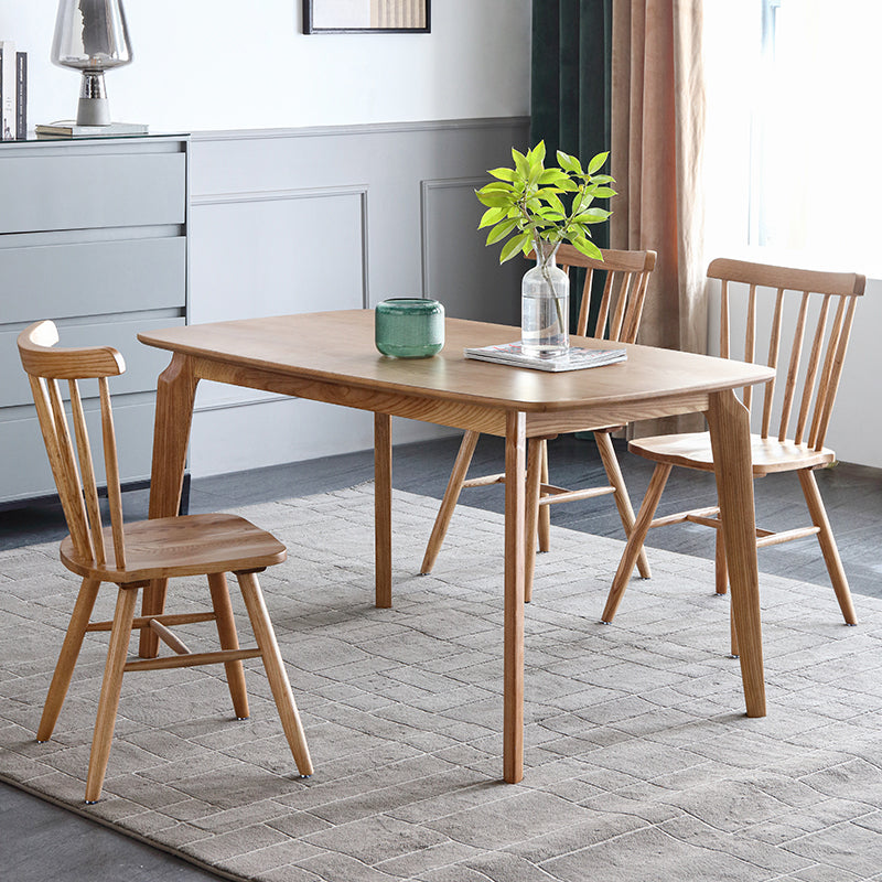 Modern Ash Wood Kitchen Table for Restaurant Rectangle Dining Table with 4 Legs