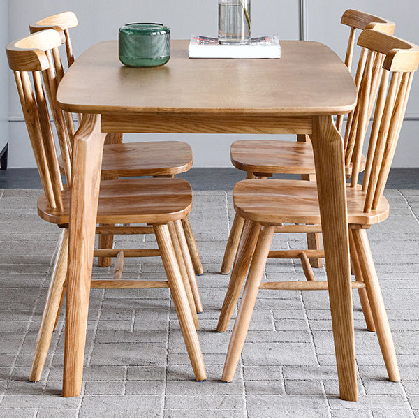 Modern Ash Wood Kitchen Table for Restaurant Rectangle Dining Table with 4 Legs