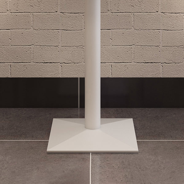 Metal Industrial Square Dining Table Pine Solid Wood Top Table with Pedestal Base