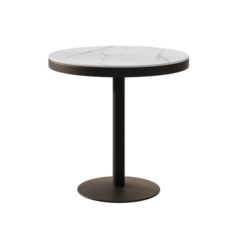 Metal Modern Round Dining Table Sintered Stone Top Table for Dining Room and Kitchen
