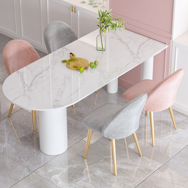 Freeform Sintered Stone White Table Simplicity 3 Legs Table for Home