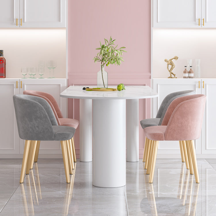 Freeform Sintered Stone White Table Simplicity 3 Legs Table for Home