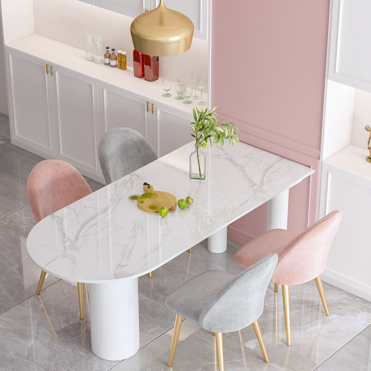 Freeform Sintered Stone White Table Simplicity 3 Legs Table for Home