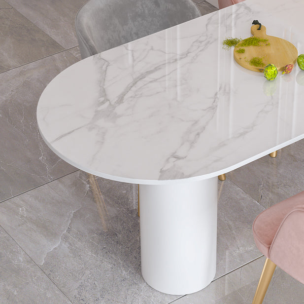 Freeform Sintered Stone White Table Simplicity 3 Legs Table for Home