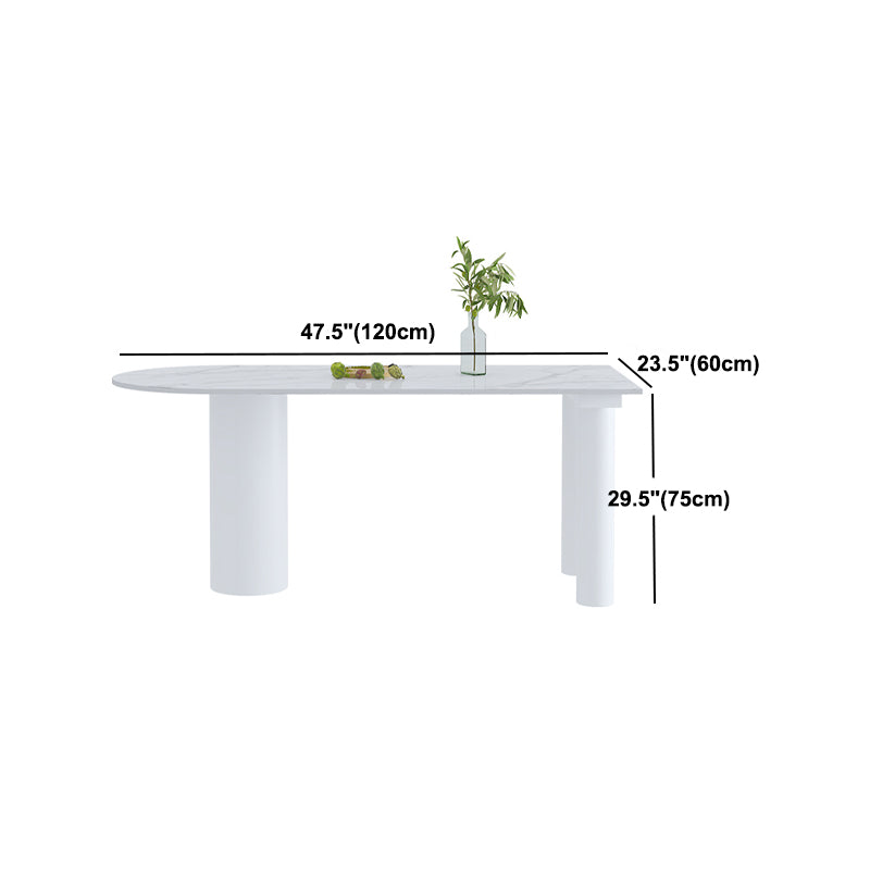 Freeform Sintered Stone White Table Simplicity 3 Legs Table for Home
