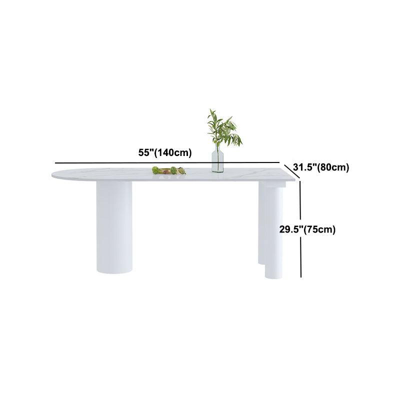Freeform Sintered Stone White Table Simplicity 3 Legs Table for Home