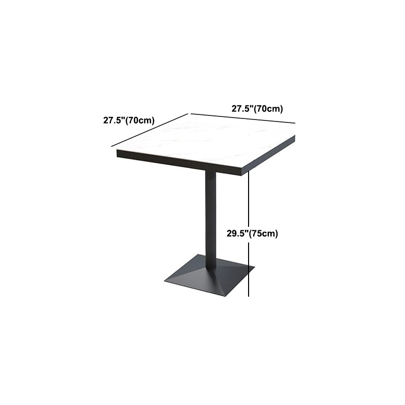 Sintered Stone Dining Table Industrial Square Dining Table with Metal Base