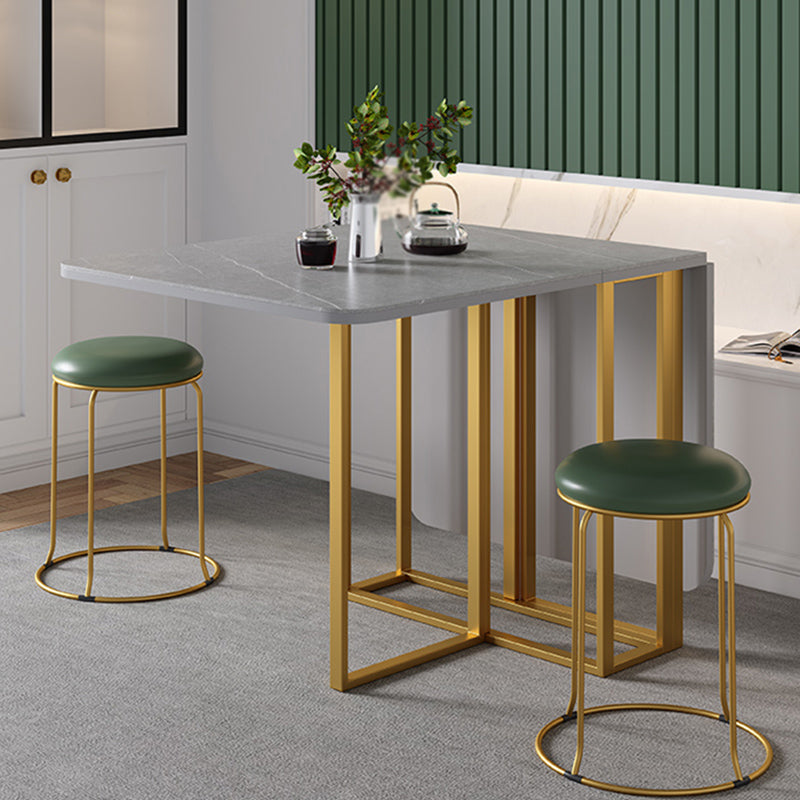 59"H Modern Sintered Stone Table Foldable Rectangle Table with Trestle Base